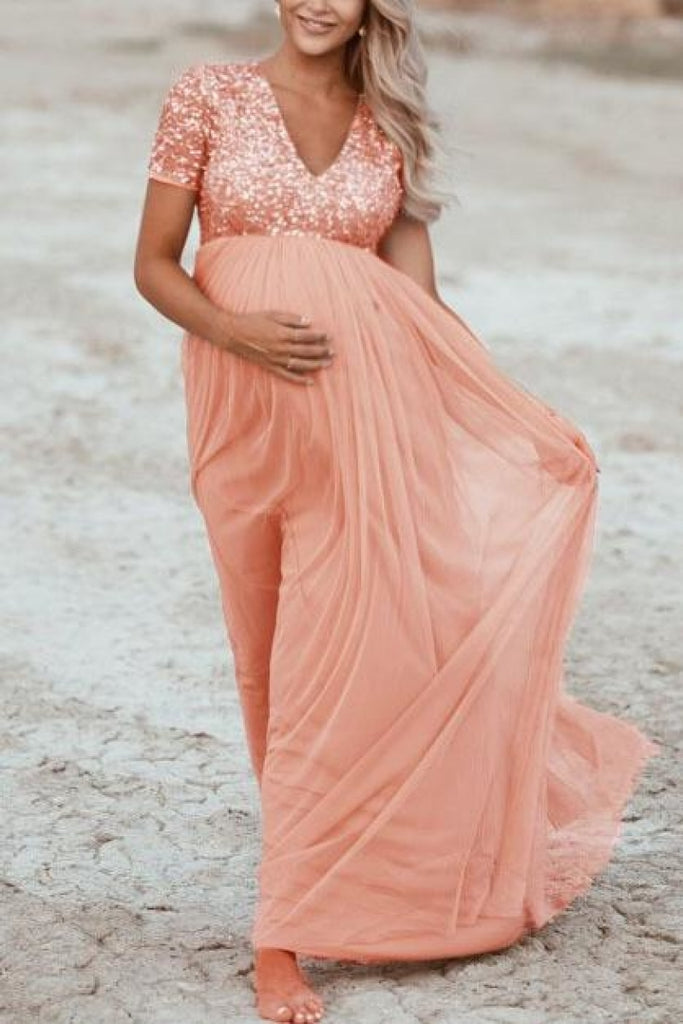 Sparkly Maternity Maxi Dress ...